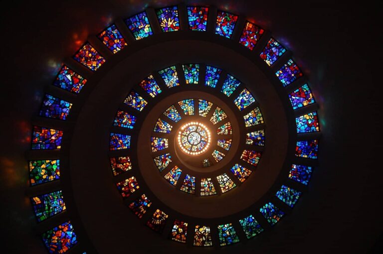 Spiraled stained glass
