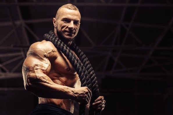 Crazy built masculine bodybuilder huge muscles