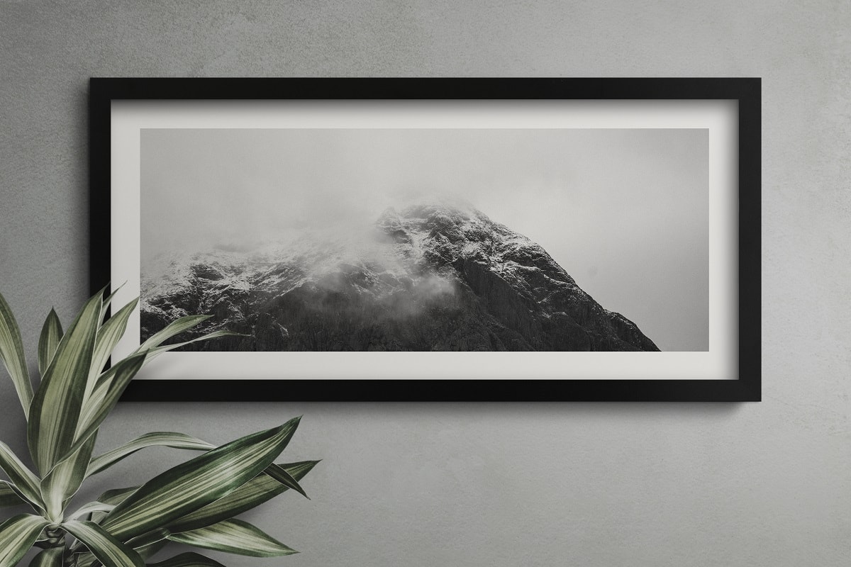 Picture Frame with foggy mountain