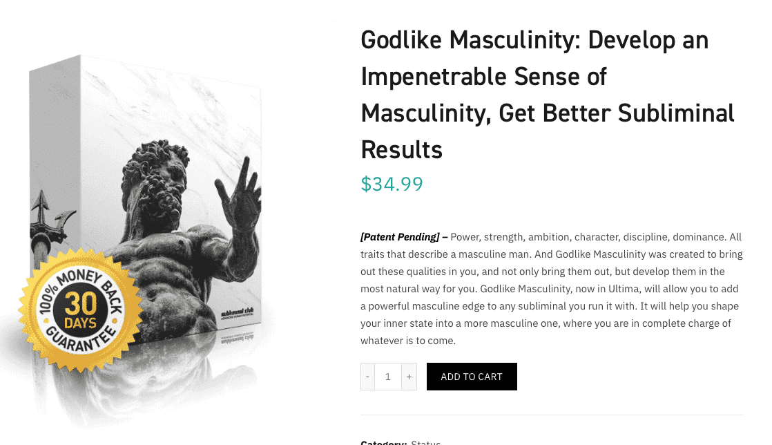 godlike masculinity subliminal messaging program